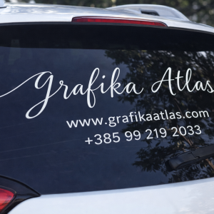 Naljepnica za vozilo – Naziv tvrtke (tiskana slova i krasopis)